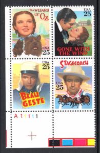 US 2448a Classic Films Plate Block MNH VF