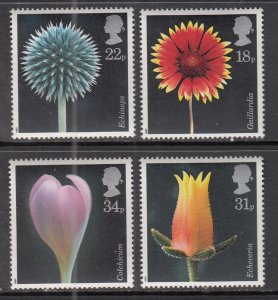 Great Britain 1168-1171 Flowers MNH VF