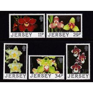 Jersey 442-446 Orchids MNH VF