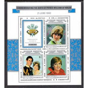 Aitutaki 270a Birth of Prince William Souvenir Sheet MNH VF