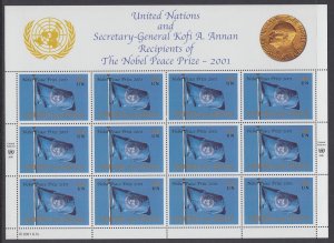 UN New York 818 Flags Sheet MNH VF