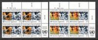 UN Vienna 70-71 Inscription Plate Block MNH VF