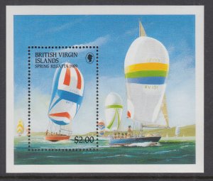 British Virgin Islands 635 Sailboats Souvenir Sheet MNH VF