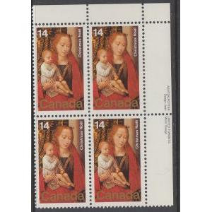 Canada 774 Christmas Inscription Plate Block MNH VF