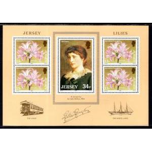 Jersey 392a Flowers Souvenir Sheet MNH VF