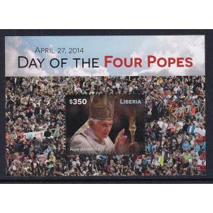 Liberia 3048 Four Popes Souvenir Sheet MNH VF