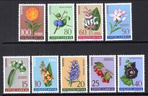 Yugoslavia 597-605 Flowers MNH VF