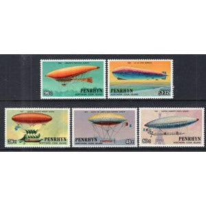 Penrhyn Island 255-259 Zeppelin MNH VF