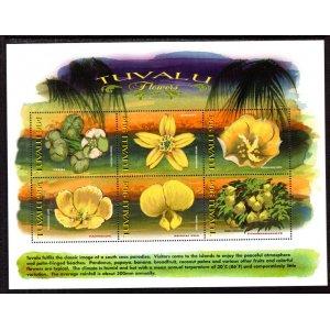 Tuvalu 810 Flowers Souvenir Sheet MNH VF
