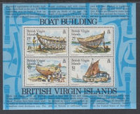 British Virgin Islands 453a Boat Building Souvenir Sheet MNH VF