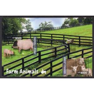 Sierra Leone 3214 Farm Animals Souvenir Sheet MNH VF