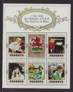 Penrhyn Island 194a Princess Diana Birthday Souvenir Sheet MNH VF