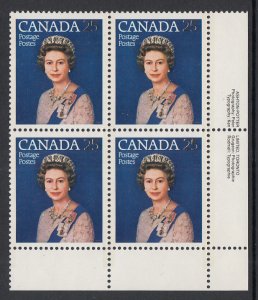 Canada 704 Queen Elizabeth II Inscription Plate Block MNH VF