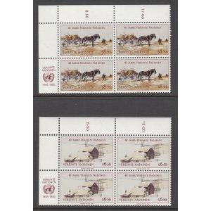 UN Vienna 52-53 Inscription Plate Block MNH VF