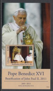 Liberia 2860 Pope Benedict Souvenir Sheet MNH VF