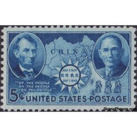 United States of America 1942 Abraham Lincoln and Sun Yat-sen with Map of China