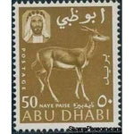 Abu Dhabi 1964 Mountain Gazelle (Gazella gazella), Olive brown-Stamps-Abu Dhabi-Mint-StampPhenom