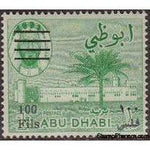 Abu Dhabi 1966 Ruler's Palace - Surcharged, Green-Stamps-Abu Dhabi-Mint-StampPhenom