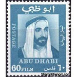 Abu Dhabi 1967 Sheikh Zaid bin Sultan al Nahayan, Grey blue-Stamps-Abu Dhabi-Mint-StampPhenom