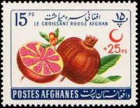 Afghanistan 1961 Fruits - Afghan Red Crescent Society (surcharged)-Stamps-Afghanistan-StampPhenom