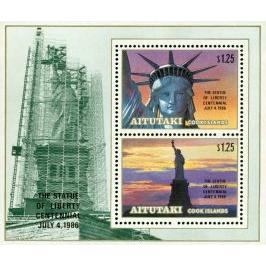 Aitutaki Liberty , 1 souvenir sheet - Aitutaki Liberty , 1 souvenir sheet
