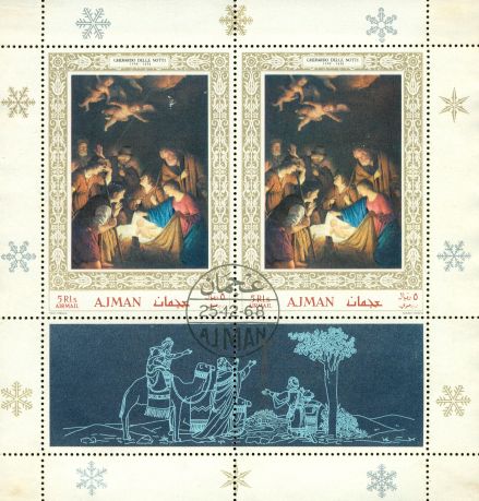 Ajman Christmas , 1 souvenir sheet