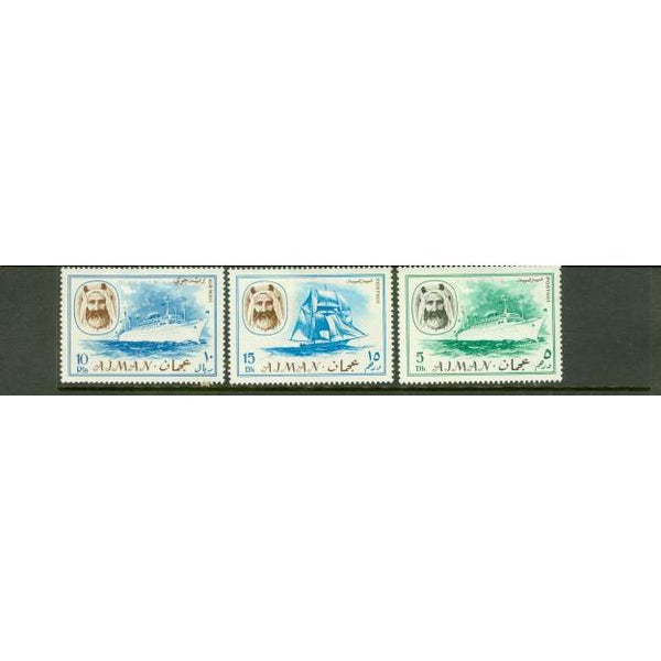 Ajman Ships , 3 stamps - Ajman Ships , 3 stamps