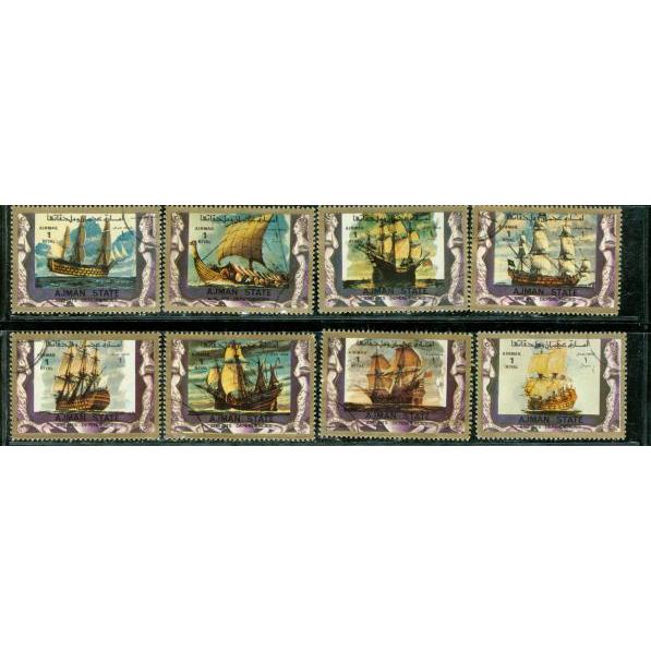 Ajman Ships , 8 stamps Lot 2 - Ajman Ships , 8 stamps Lot 2