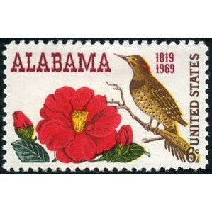 United States of America 1969 Alabama, Northern Flicker, Camellia