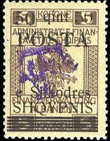 Albania 1919 Postage Dues - Blue "Taxe" overprints-Stamps-Albania-StampPhenom