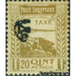 Albania 1920 Fortress at Shkodër, with ‭Post Horn Overprinted in Black, 20q-Stamps-Albania-StampPhenom