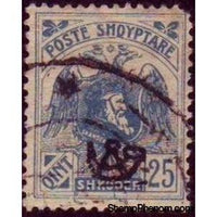 Albania 1920 ‭Post horn overprinted in black, 25q-Stamps-Albania-StampPhenom