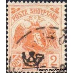 Albania 1920 ‭Post horn overprinted in black, 2q-Stamps-Albania-StampPhenom