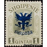 Albania 1920 Unissued portrait of Prince zu Wied, overprinted in blue, 1q-Stamps-Albania-StampPhenom