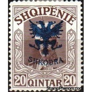 Albania 1920 Unissued portrait of Prince zu Wied, overprinted in blue, 20q-Stamps-Albania-StampPhenom