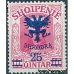 Albania 1920 Unissued portrait of Prince zu Wied, surcharged in blue, 25q-Stamps-Albania-StampPhenom