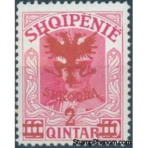 Albania 1920 Unissued portrait of Prince zu Wied, surcharged in red-Stamps-Albania-StampPhenom