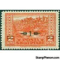 Albania 1924 Cityscapes - 2 Qind. surcharged-Stamps-Albania-StampPhenom