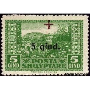 Albania 1924 Kanina, overprinted in red and black-Stamps-Albania-StampPhenom