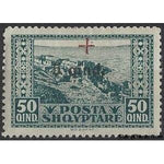 Albania 1924 Rozafat, overprinted in red and black-Stamps-Albania-StampPhenom