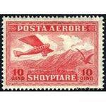 Albania 1925 Airplane crossing Mountains, 10q-Stamps-Albania-StampPhenom