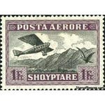 Albania 1925 Airplane crossing Mountains, 1f-Stamps-Albania-StampPhenom