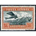 Albania 1925 Airplane crossing Mountains, 3f-Stamps-Albania-StampPhenom