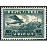 Albania 1925 Airplane crossing Mountains, 50q-Stamps-Albania-StampPhenom