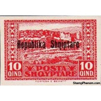 Albania 1925 Albanian Repulic overprint, Imperf, 10q-Stamps-Albania-StampPhenom