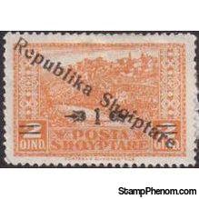 Albania 1925 Cityscapes overprints - Republika Shqiptare (part II)-Stamps-Albania-StampPhenom