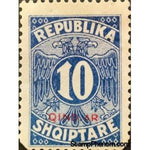 Albania 1925 Eagle and Value, overprinted “QIND. AR ” in Red, 10q-Stamps-Albania-StampPhenom