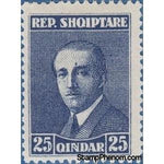 Albania 1925 ‭President Ahmed Zogu, 25q-Stamps-Albania-StampPhenom