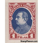 Albania 1925 ‭President Ahmed Zogu, Imperf, 1f-Stamps-Albania-StampPhenom