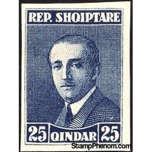 Albania 1925 ‭President Ahmed Zogu, Imperf, 25q-Stamps-Albania-StampPhenom